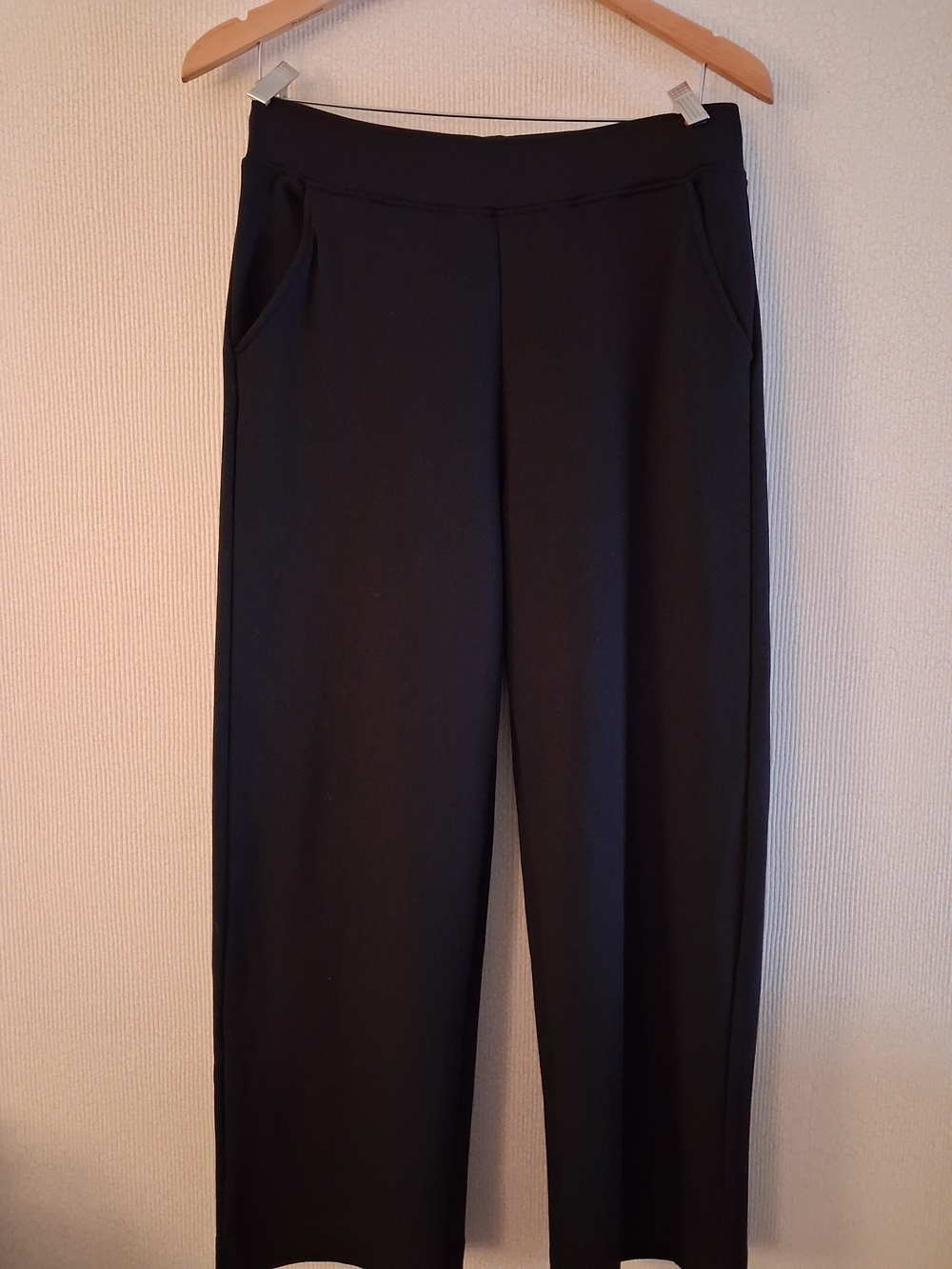AYR The High Hope Relaxed Fit Pull On Cropped Stretch Pants Sz M Black